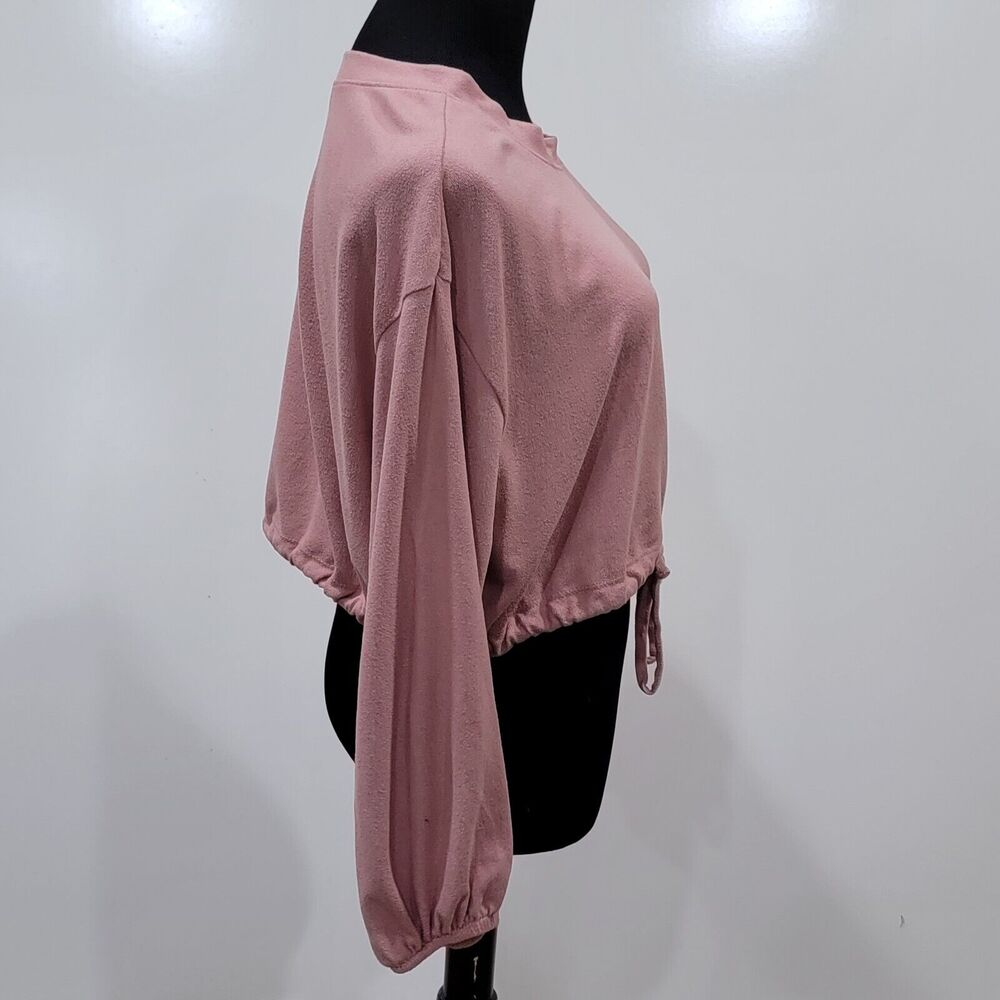 Altard State Pink Small Crop Top Tie Waist Casual Soft Girl Y2K Loungewear - Picture 4 of 7